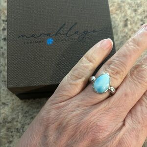 Larimar Silver Ring